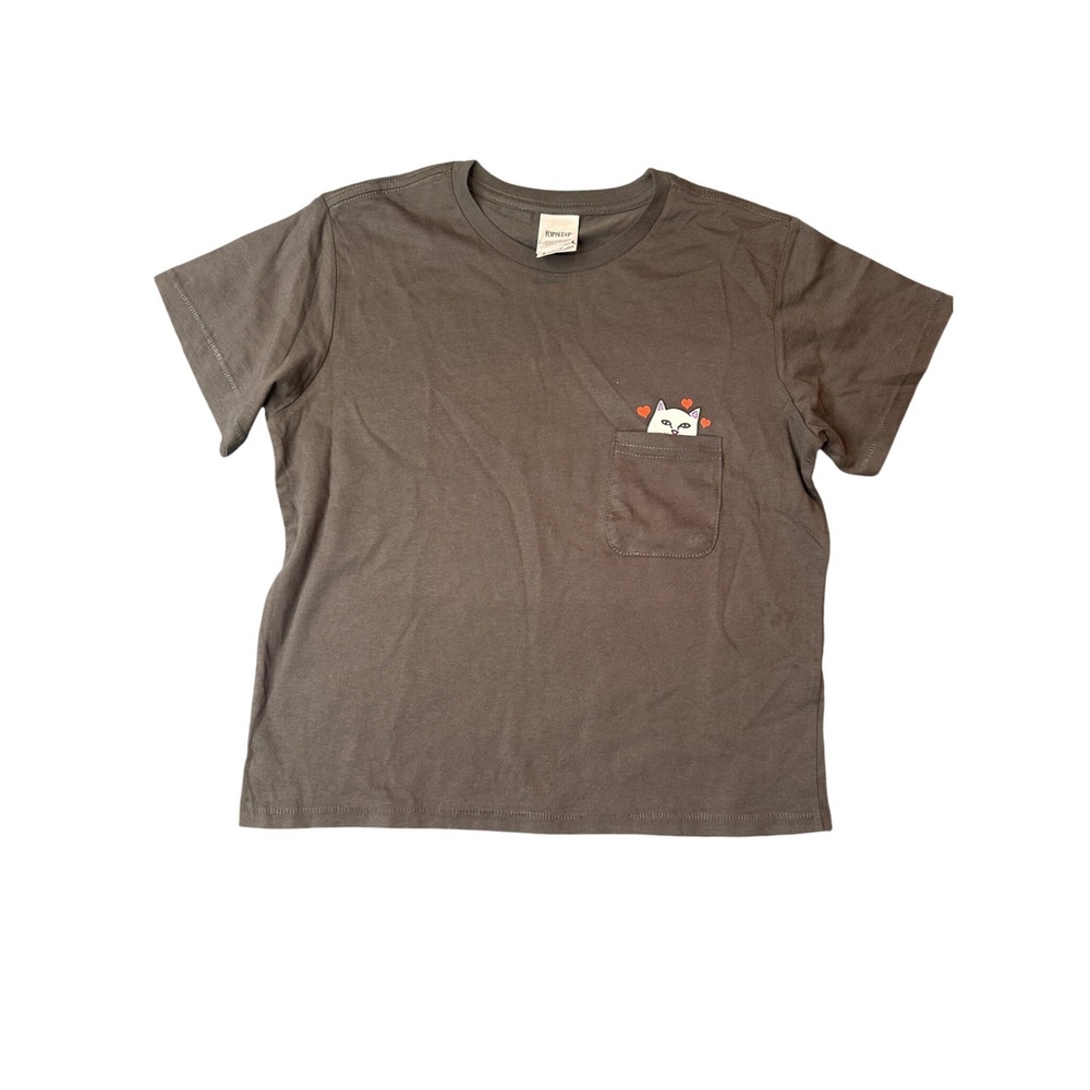 Ripndip Lord Nermal Heart Pocket T-Shirt Gray Women Medium Skater Streetwear